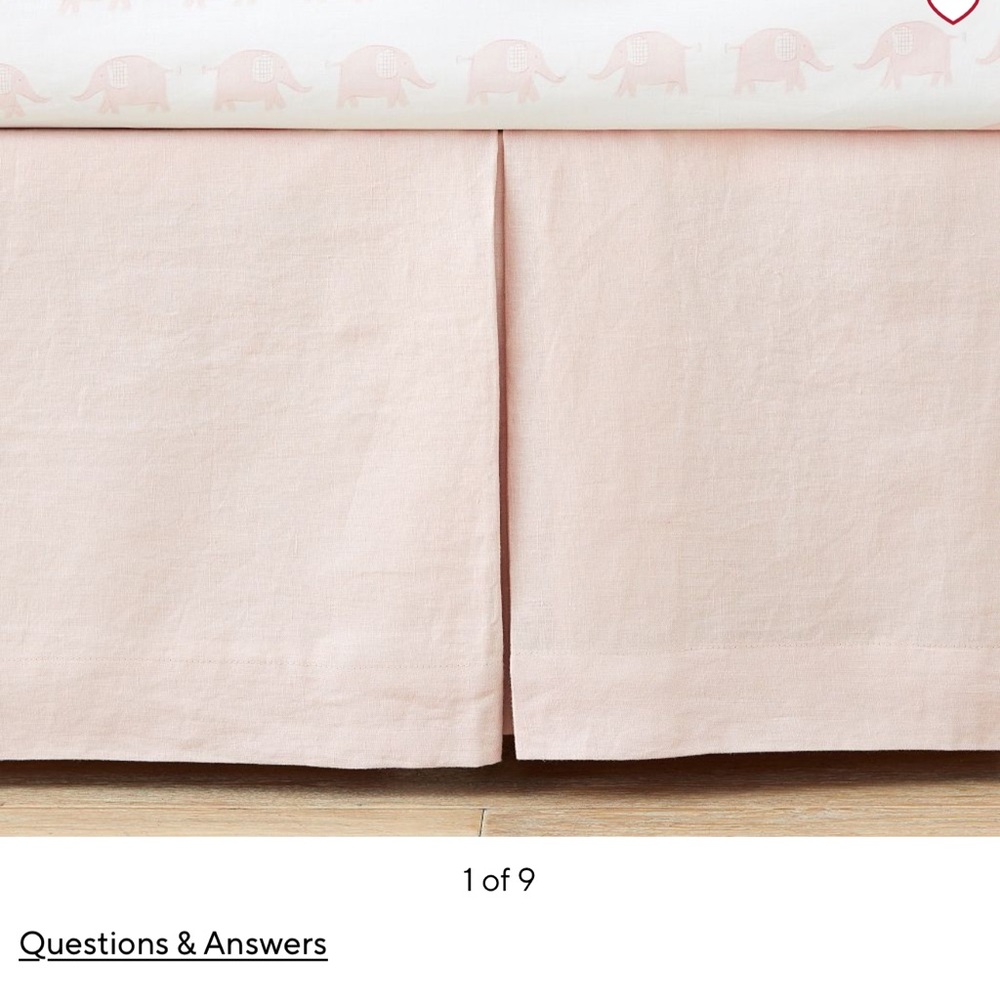 Pottery Barn Kids Light Pink/Blush crib skirt